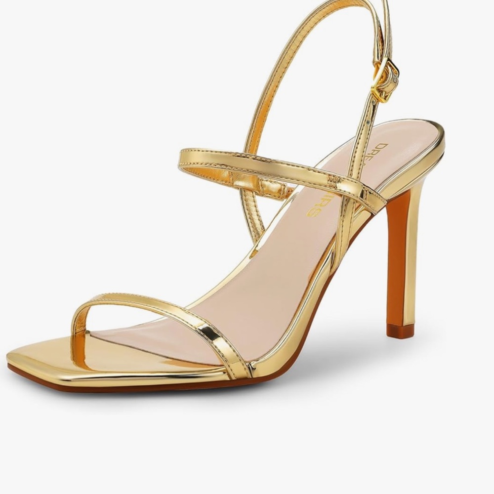 Dream Pairs Shiny Gold Strappy Heels
